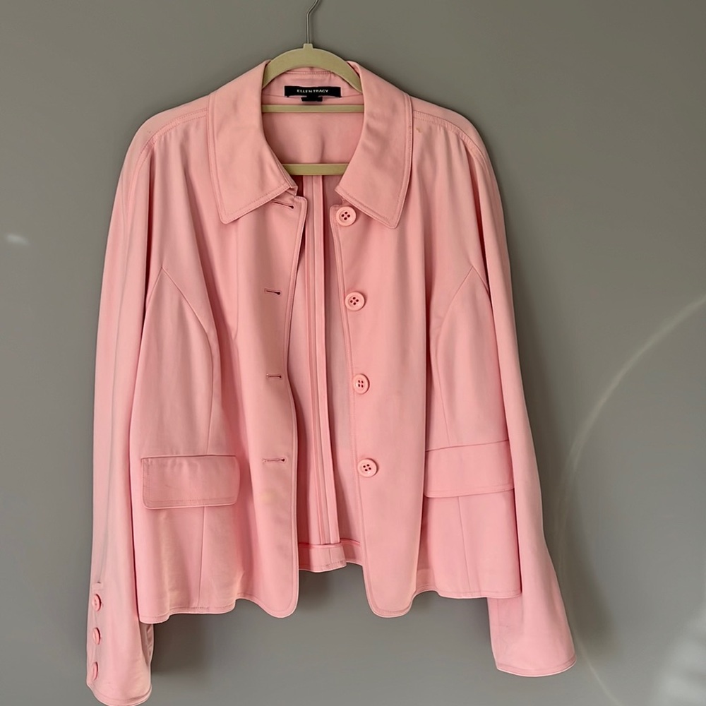 Ellen Tracy Pink unlined jacket size 16